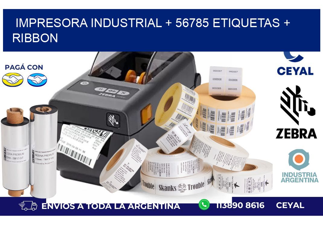 impresora industrial + 56785 etiquetas + ribbon