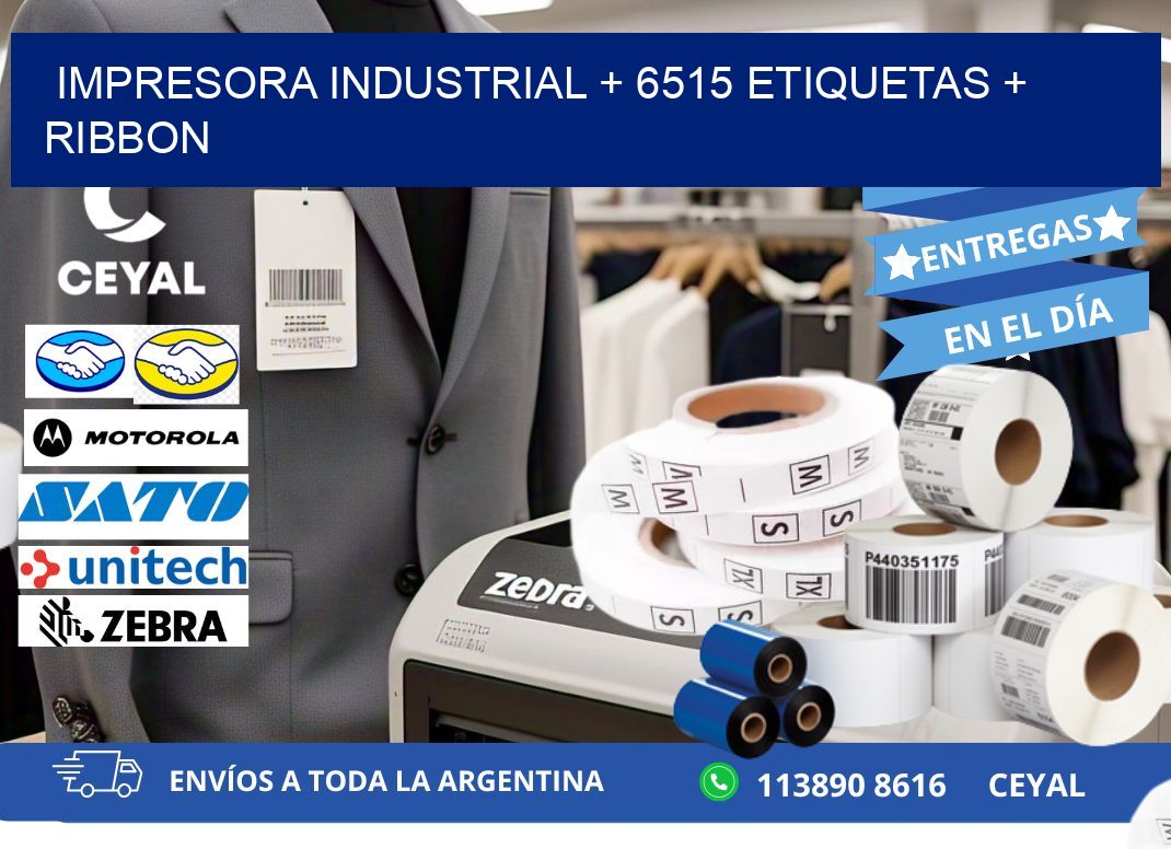 impresora industrial + 6515 etiquetas + ribbon