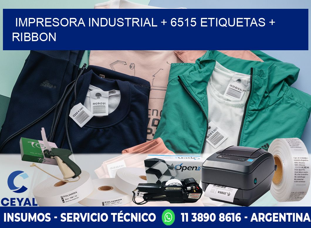 impresora industrial + 6515 etiquetas + ribbon
