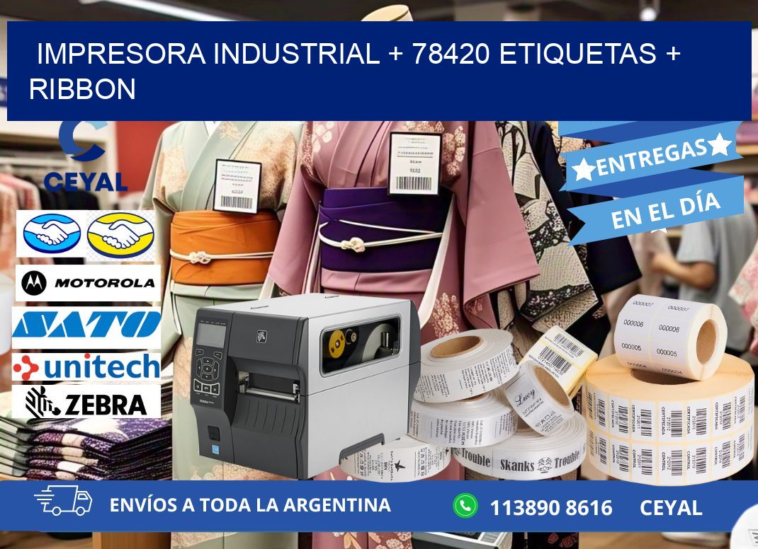 impresora industrial + 78420 etiquetas + ribbon