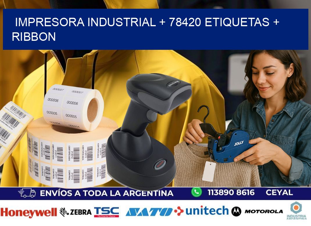 impresora industrial + 78420 etiquetas + ribbon