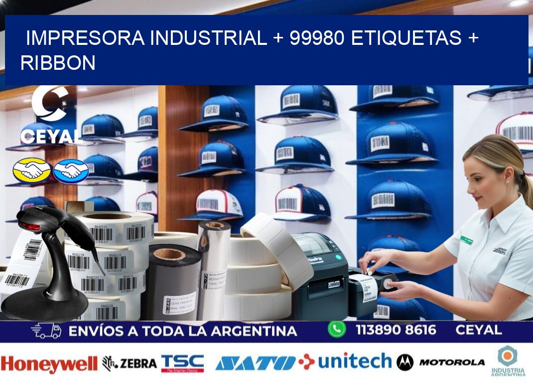 impresora industrial + 99980 etiquetas + ribbon