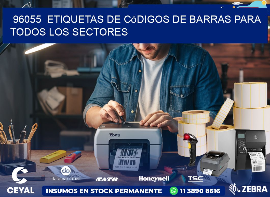 ️96055  Etiquetas de Códigos de Barras para Todos los Sectores