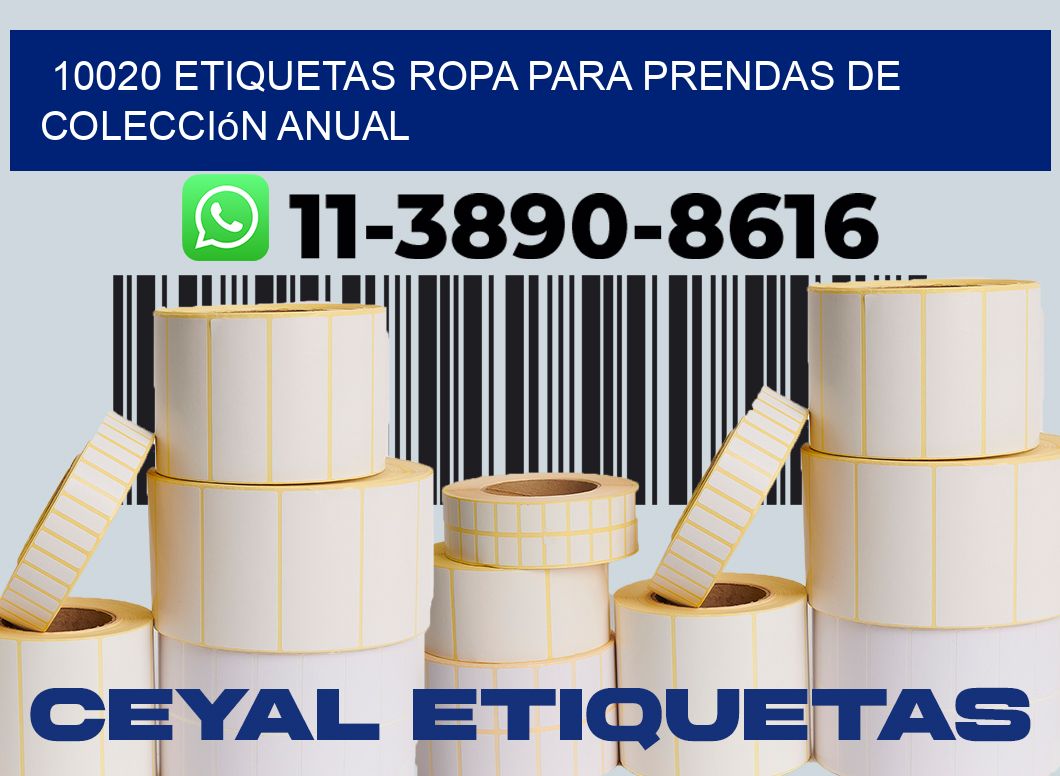 10020 Etiquetas ropa para prendas de colección anual