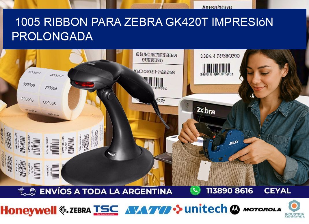1005 ribbon para zebra gk420t impresión prolongada