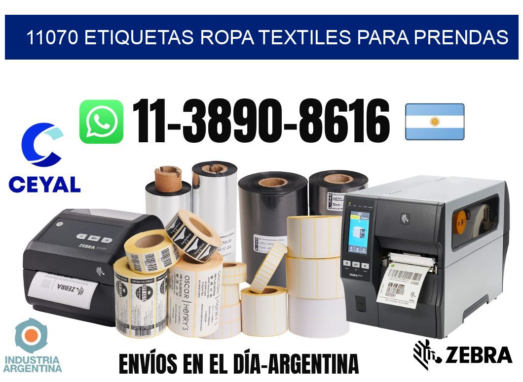 11070 Etiquetas ropa textiles para prendas