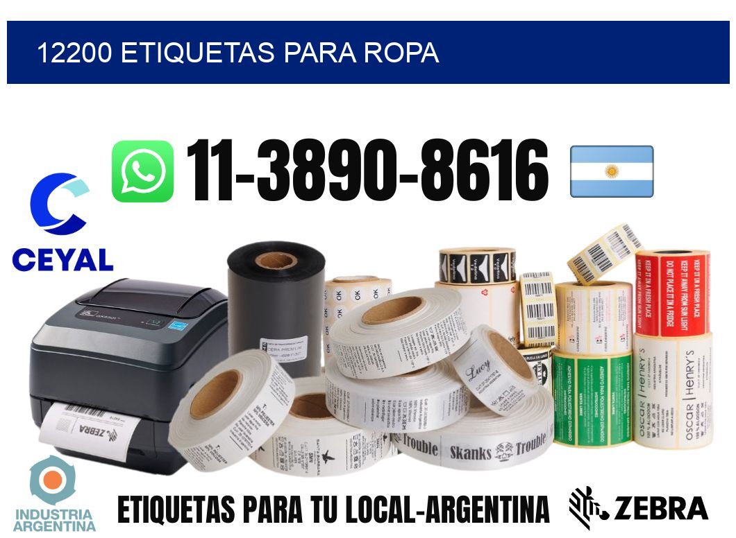 12200 etiquetas para ropa