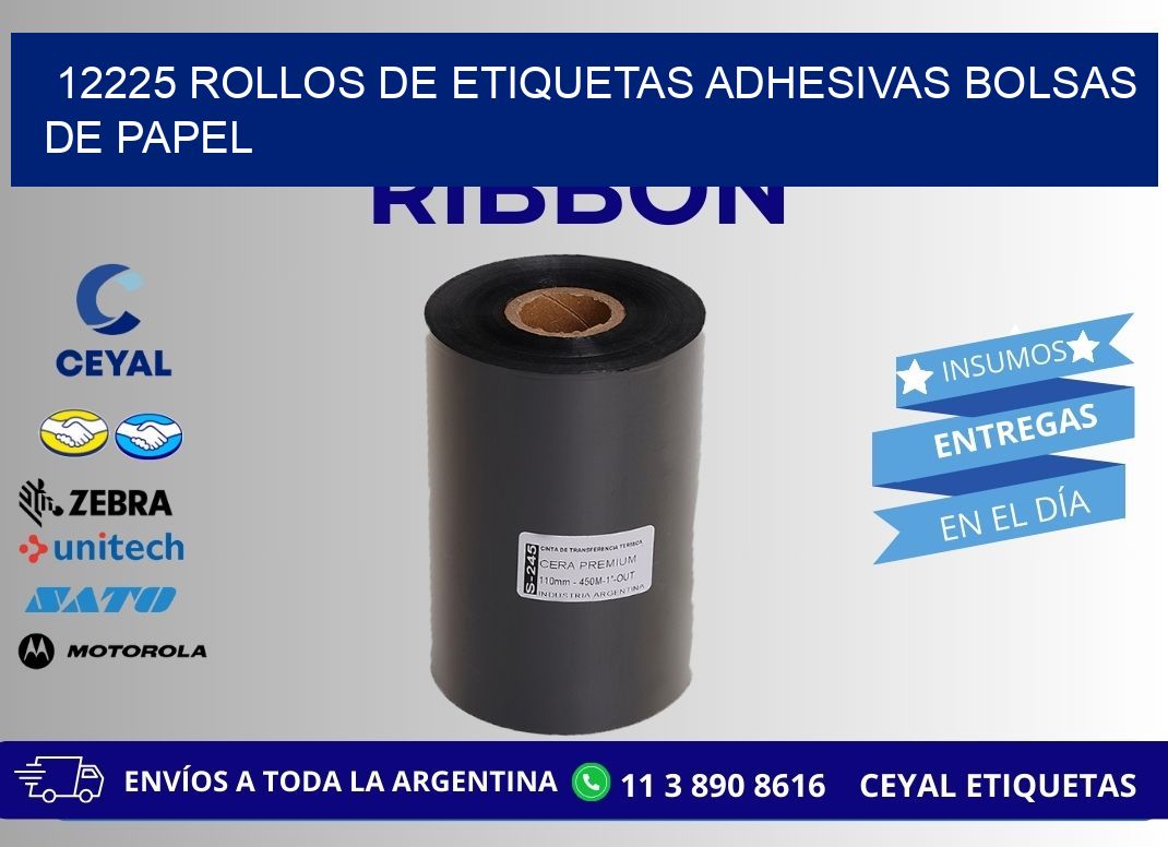12225 rollos de etiquetas adhesivas bolsas de papel