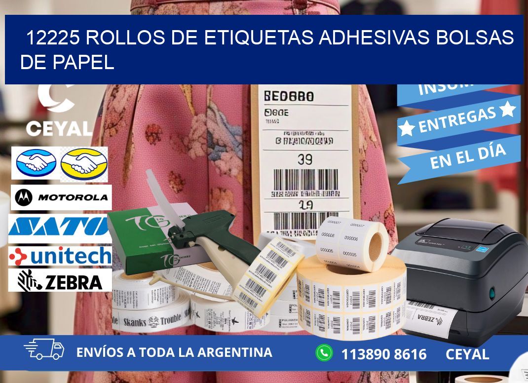 12225 rollos de etiquetas adhesivas bolsas de papel