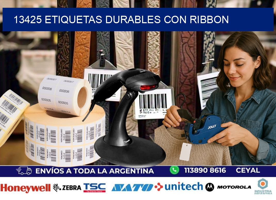 13425 etiquetas durables con ribbon