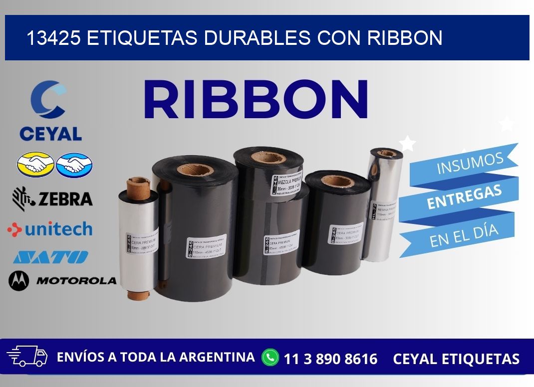 13425 etiquetas durables con ribbon