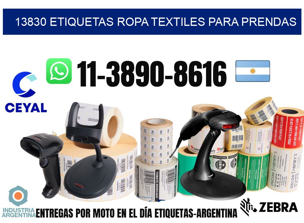 13830 Etiquetas ropa textiles para prendas