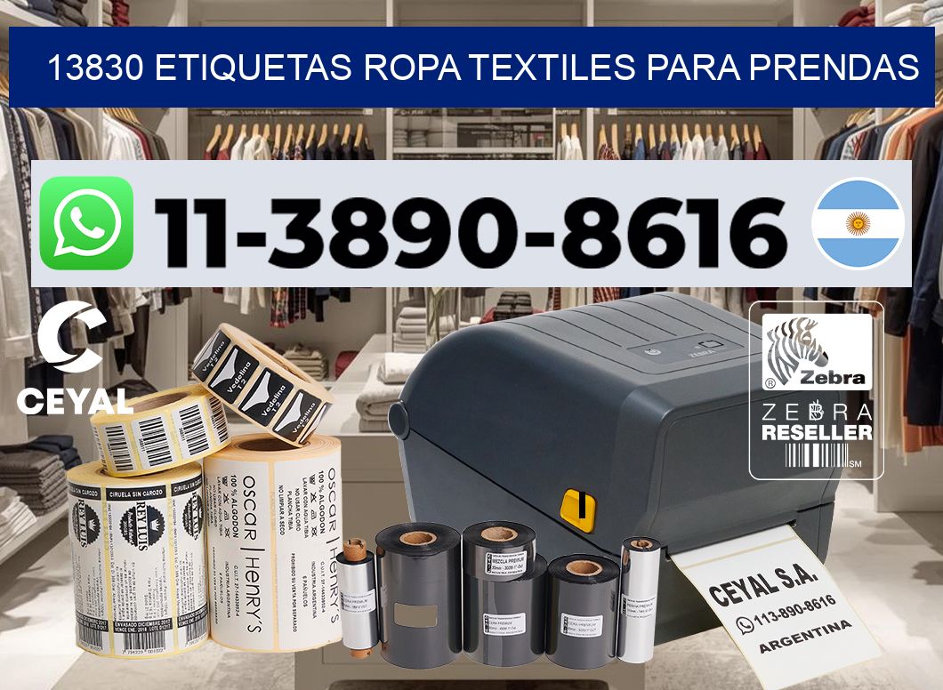 13830 Etiquetas ropa textiles para prendas