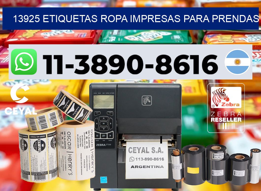 13925 Etiquetas ropa impresas para prendas