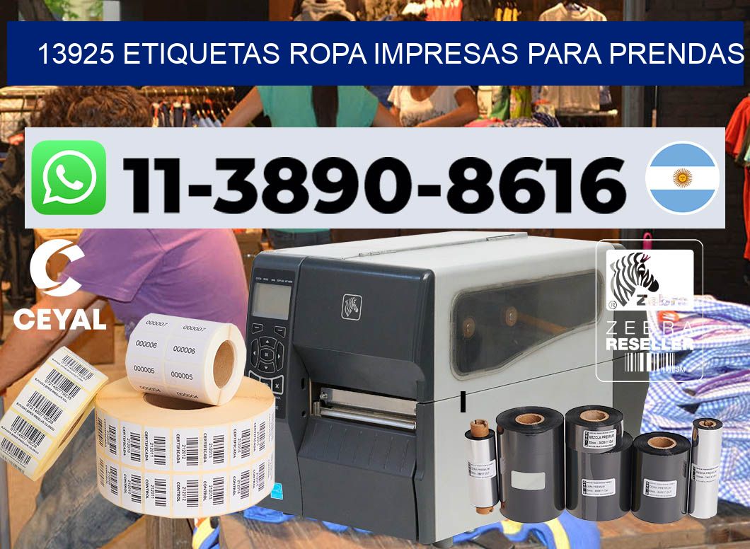 13925 Etiquetas ropa impresas para prendas