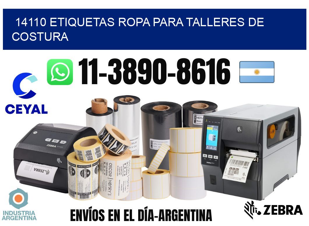 14110 Etiquetas ropa para talleres de costura