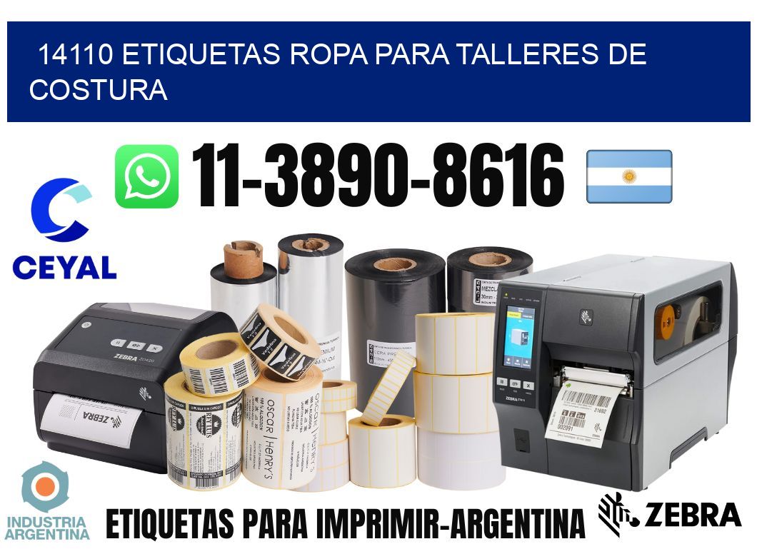 14110 Etiquetas ropa para talleres de costura