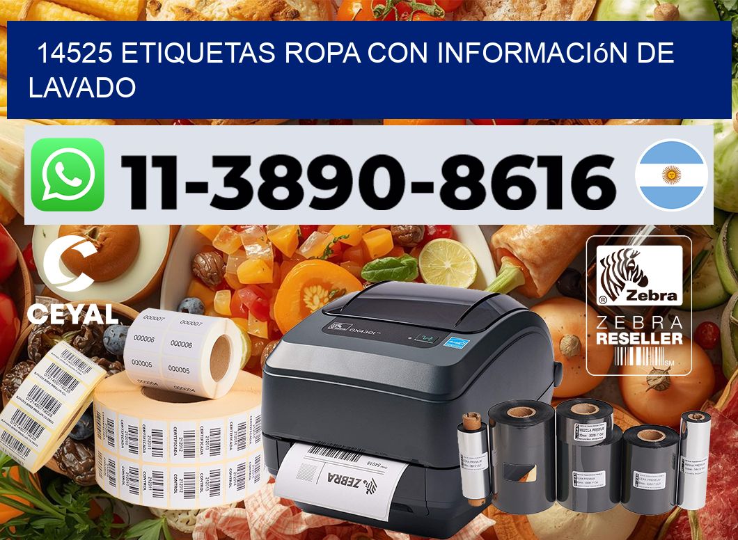 14525 Etiquetas ropa con información de lavado