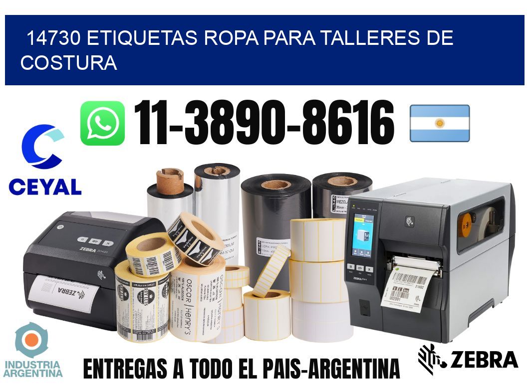 14730 Etiquetas ropa para talleres de costura