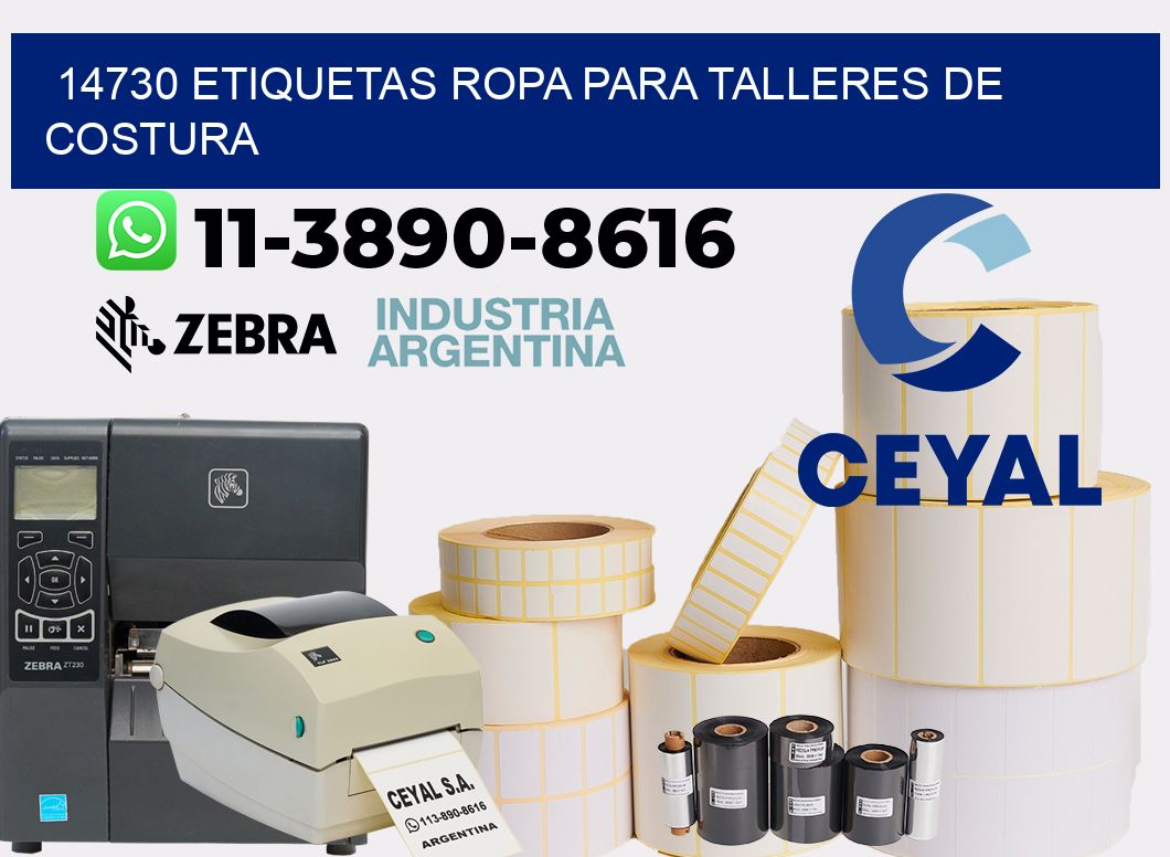 14730 Etiquetas ropa para talleres de costura