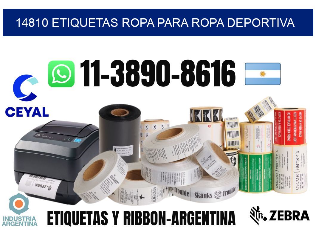 14810 Etiquetas ropa para ropa deportiva