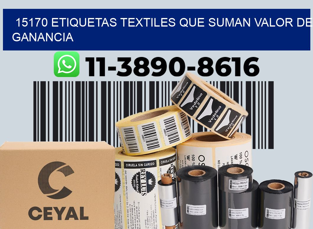 15170 Etiquetas textiles que suman valor de ganancia