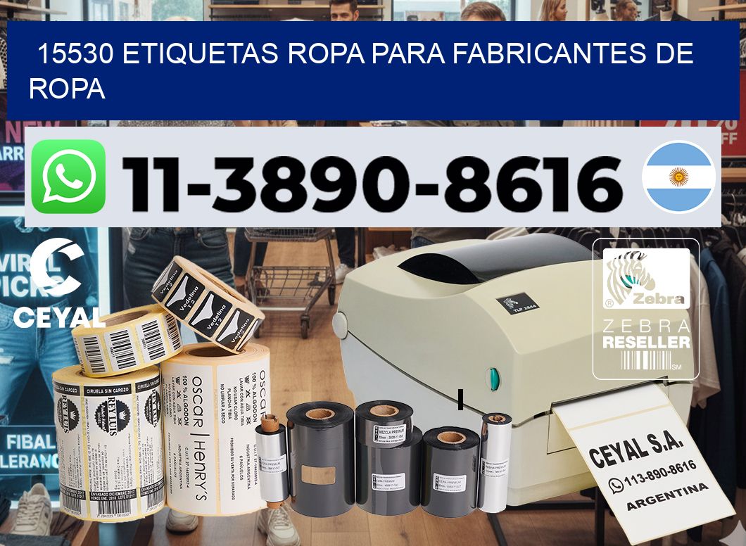 15530 Etiquetas ropa para fabricantes de ropa
