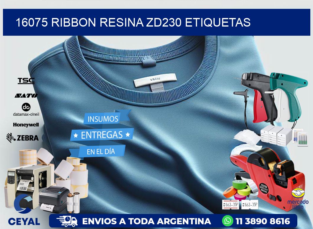 16075 ribbon resina zd230 etiquetas