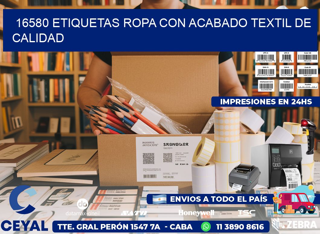 16580 Etiquetas ropa con acabado textil de calidad