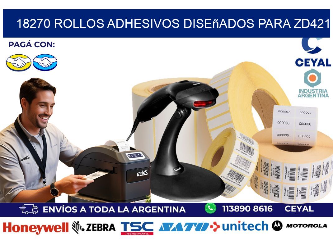 18270 rollos adhesivos diseñados para zd421
