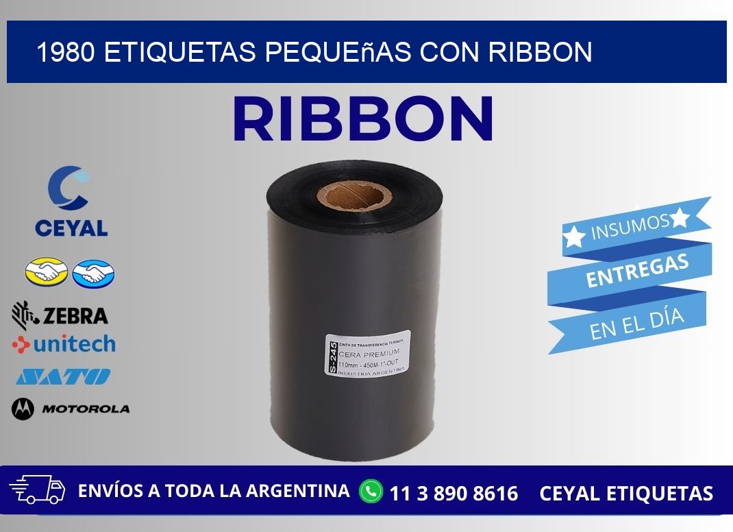 1980 etiquetas pequeñas con ribbon
