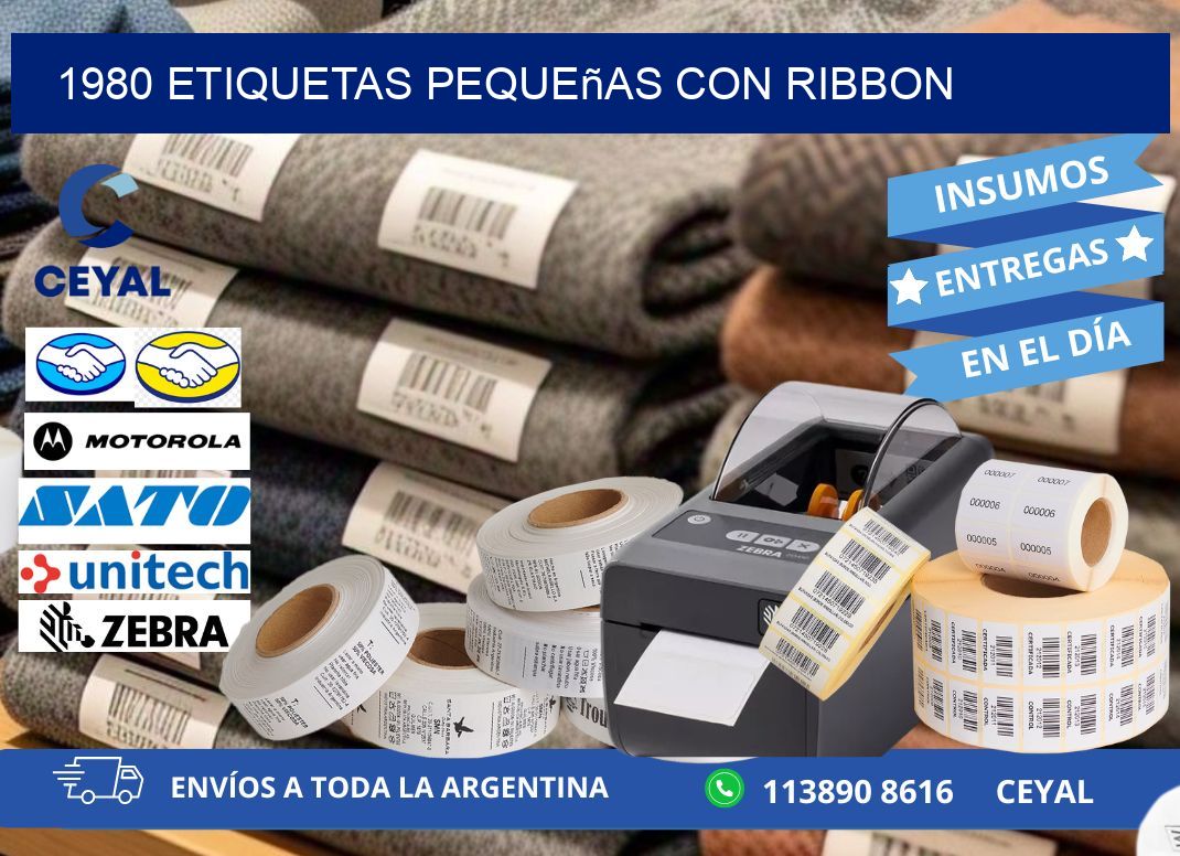 1980 etiquetas pequeñas con ribbon