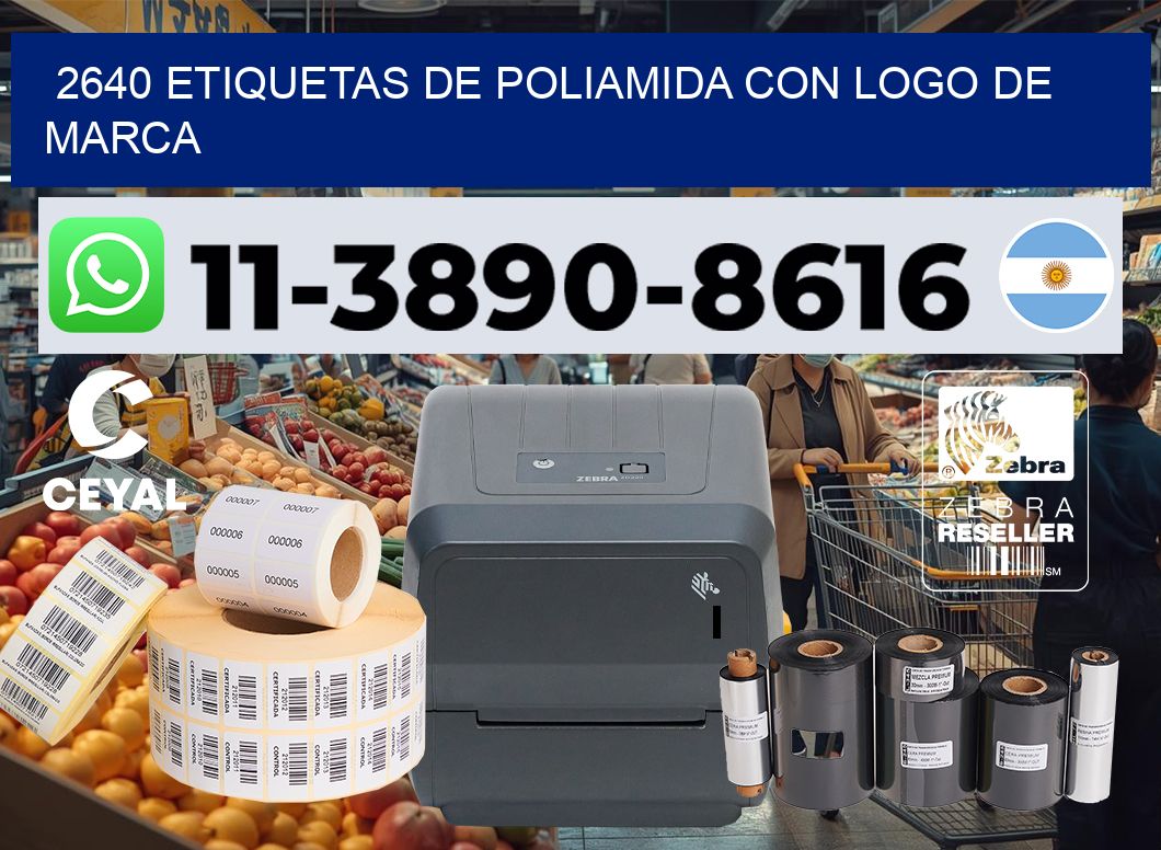 2640 Etiquetas de poliamida con logo de marca