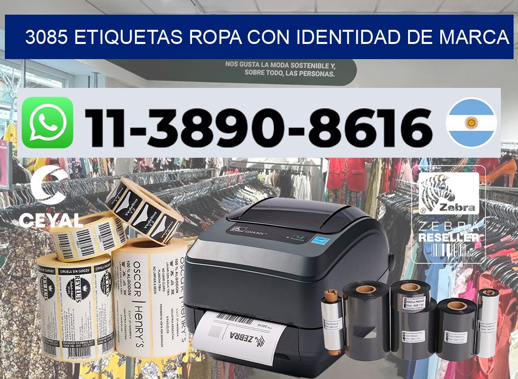 3085 Etiquetas ropa con identidad de marca