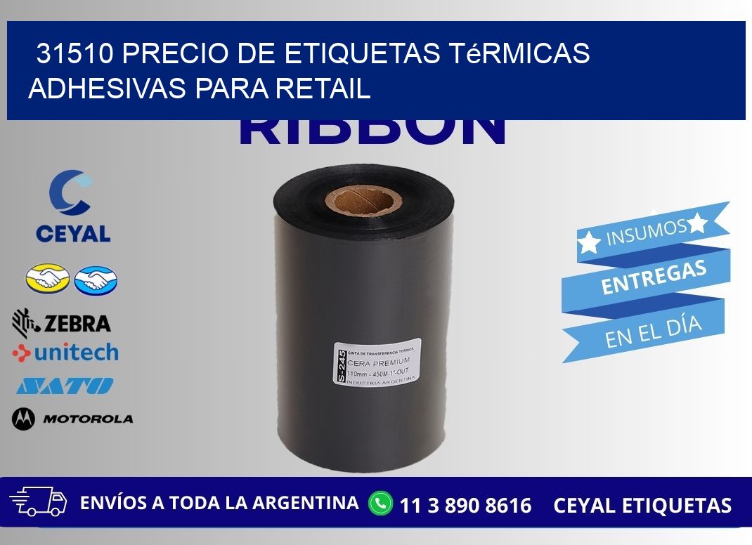 31510 precio de etiquetas térmicas adhesivas para retail