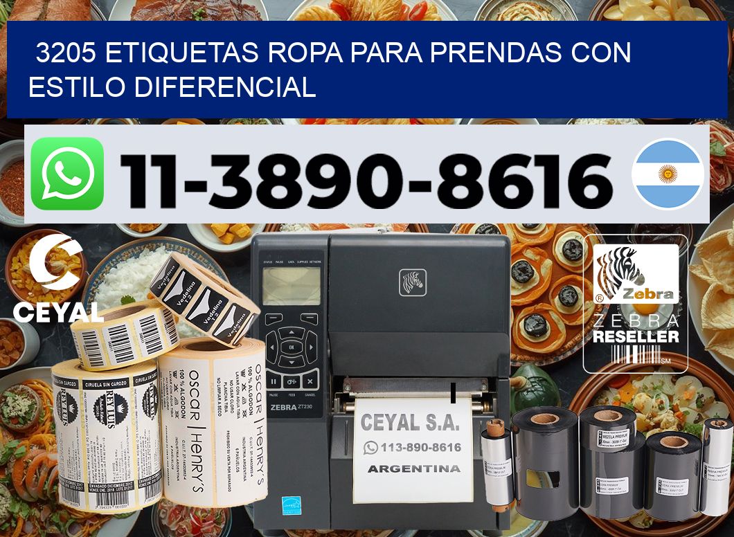 3205 Etiquetas ropa para prendas con estilo diferencial