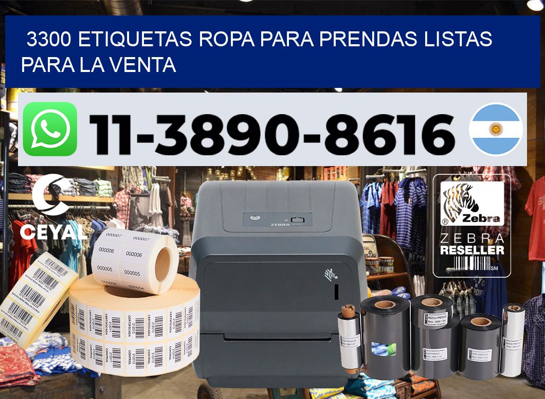 3300 Etiquetas ropa para prendas listas para la venta