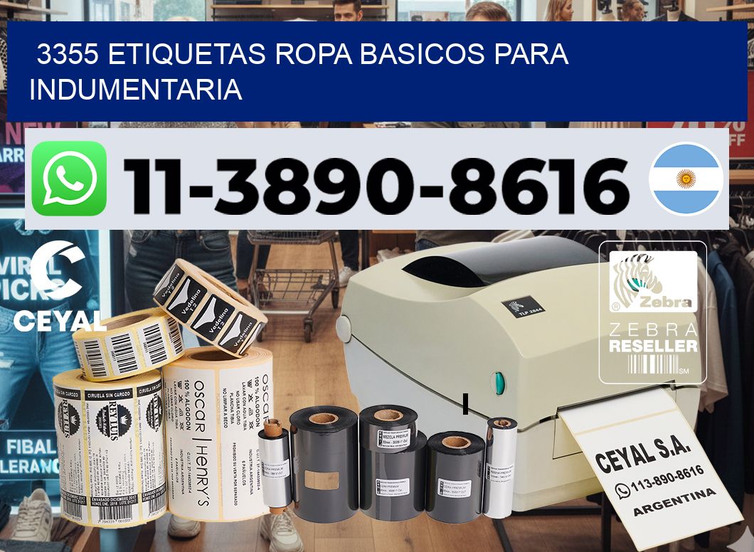 3355 Etiquetas ropa basicos para indumentaria