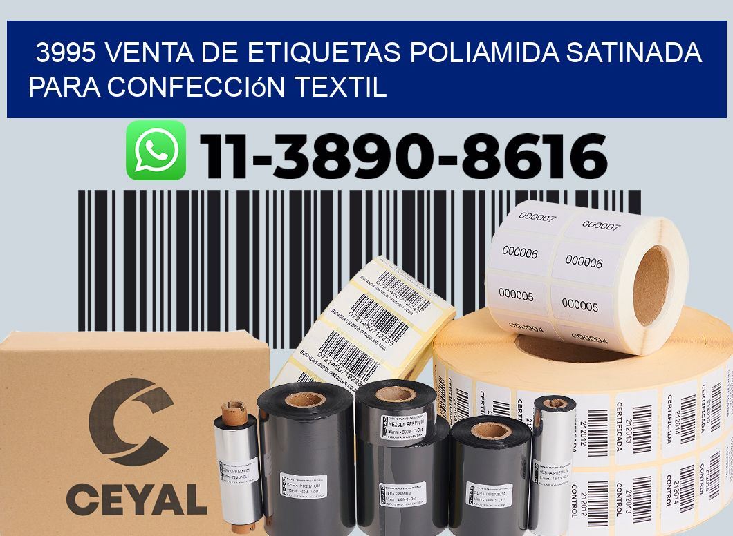 3995 venta de etiquetas poliamida satinada para confección textil
