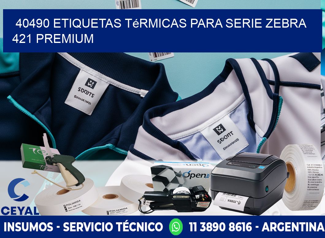40490 etiquetas térmicas para serie zebra 421 premium