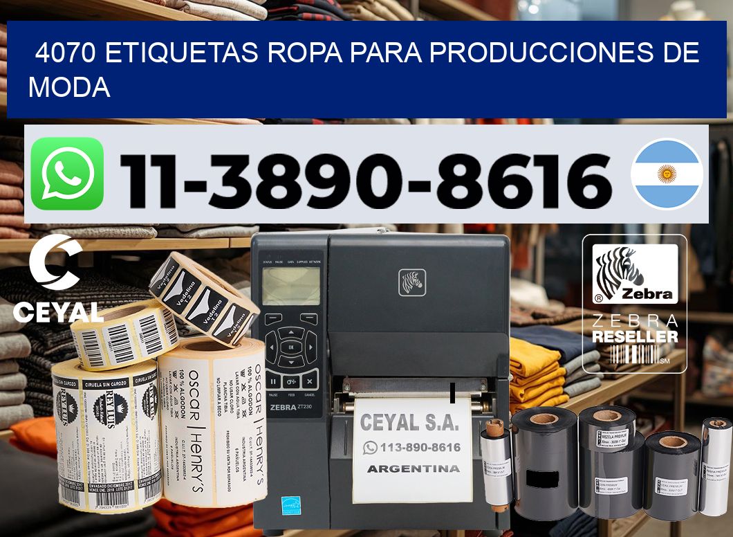 4070 Etiquetas ropa para producciones de moda