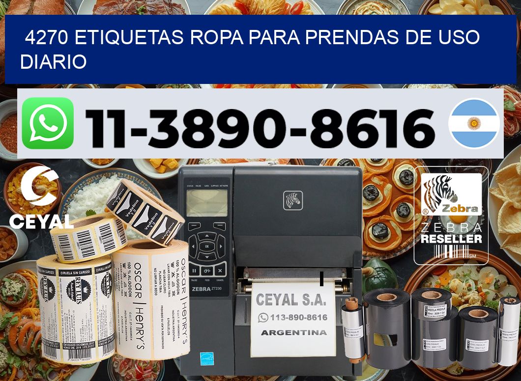 4270 Etiquetas ropa para prendas de uso diario
