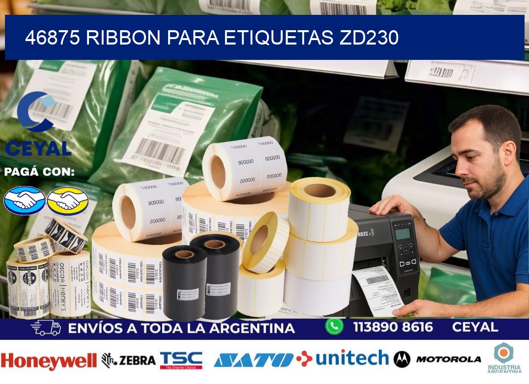 46875 ribbon para etiquetas zd230