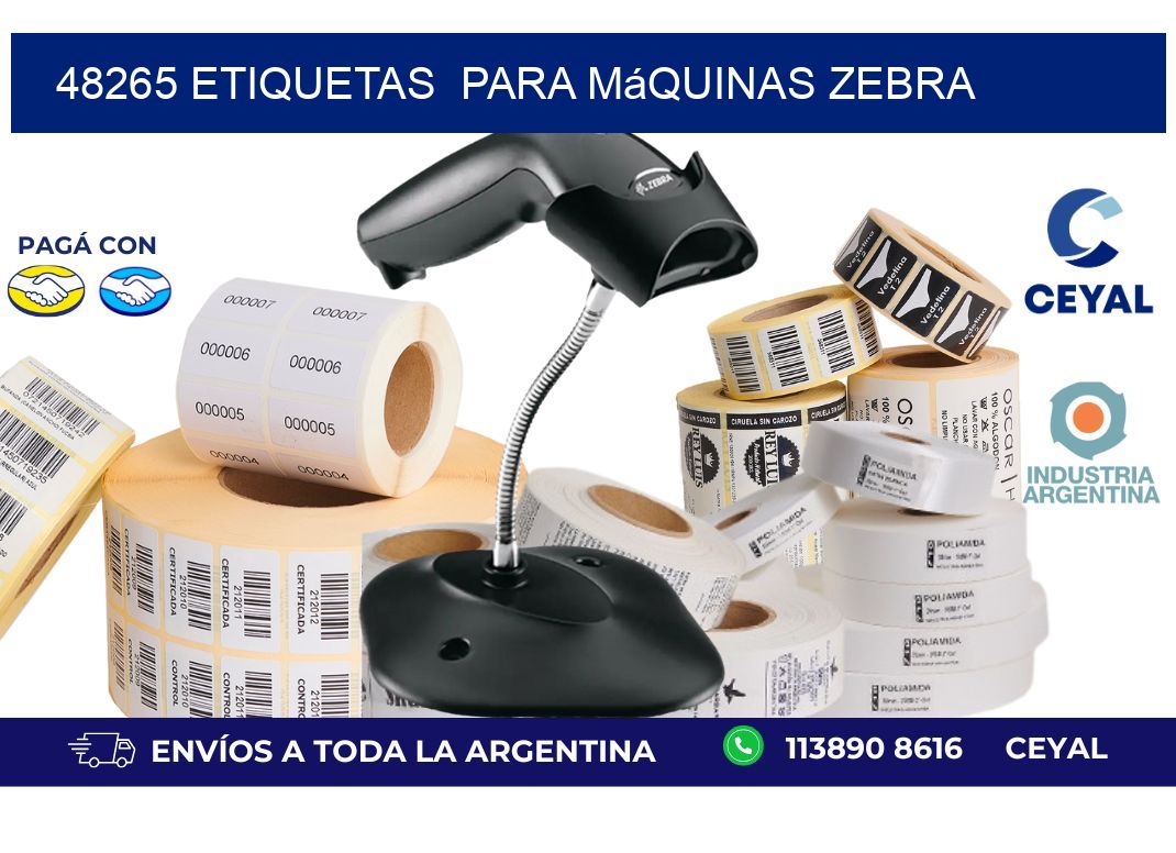 48265 etiquetas  para máquinas Zebra