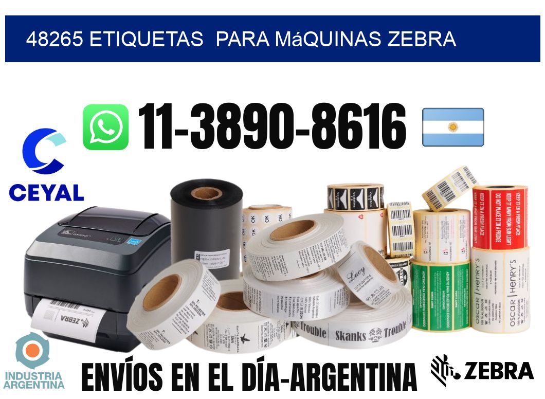 48265 etiquetas  para máquinas Zebra