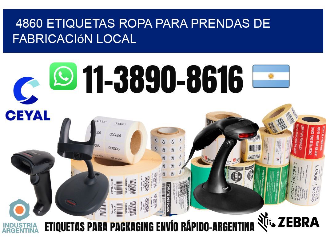 4860 Etiquetas ropa para prendas de fabricación local