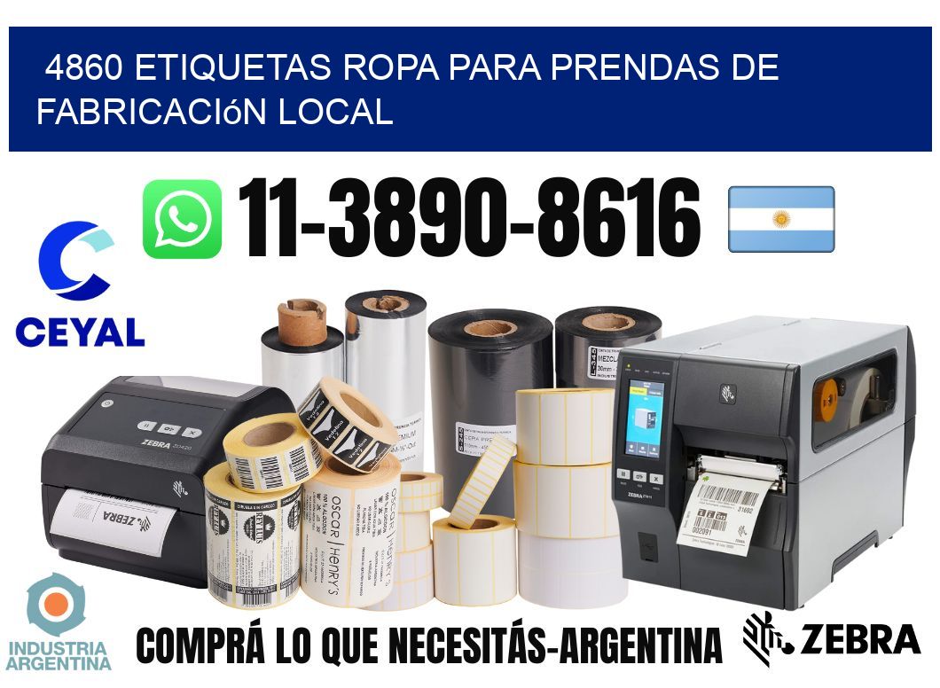 4860 Etiquetas ropa para prendas de fabricación local