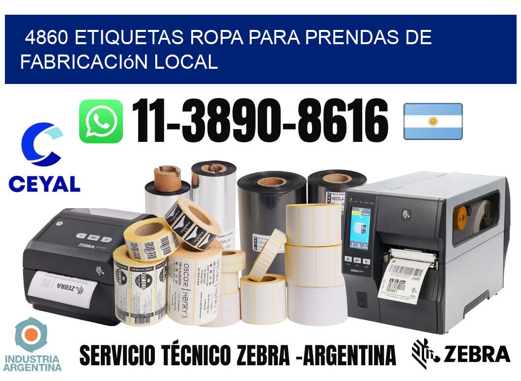 4860 Etiquetas ropa para prendas de fabricación local