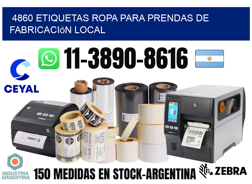 4860 Etiquetas ropa para prendas de fabricación local