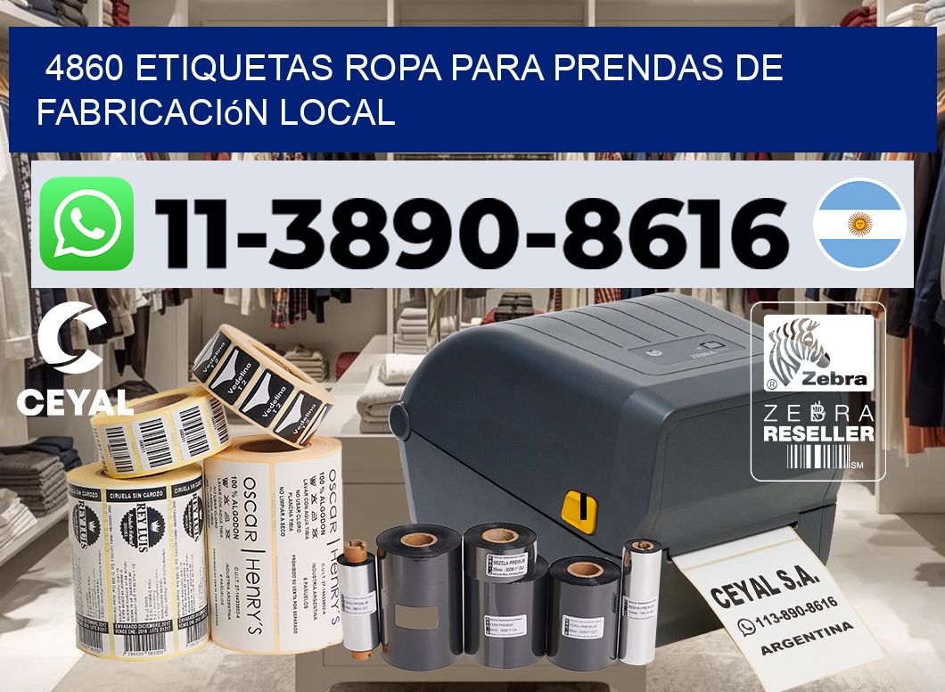 4860 Etiquetas ropa para prendas de fabricación local